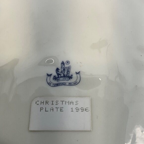 Belleek Christmas 1996 Collectors Plate Fine Parian China Holiday Decor - Picture 5 of 6